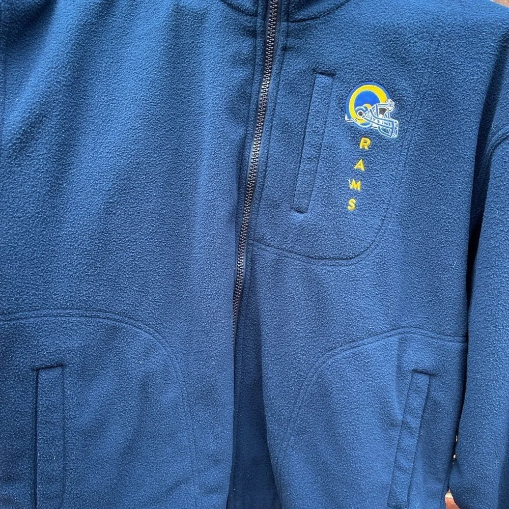 Rams reversible Fleece Jacket nylon - Navy Blue
